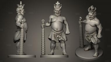 Demon Chess king stl model for CNC